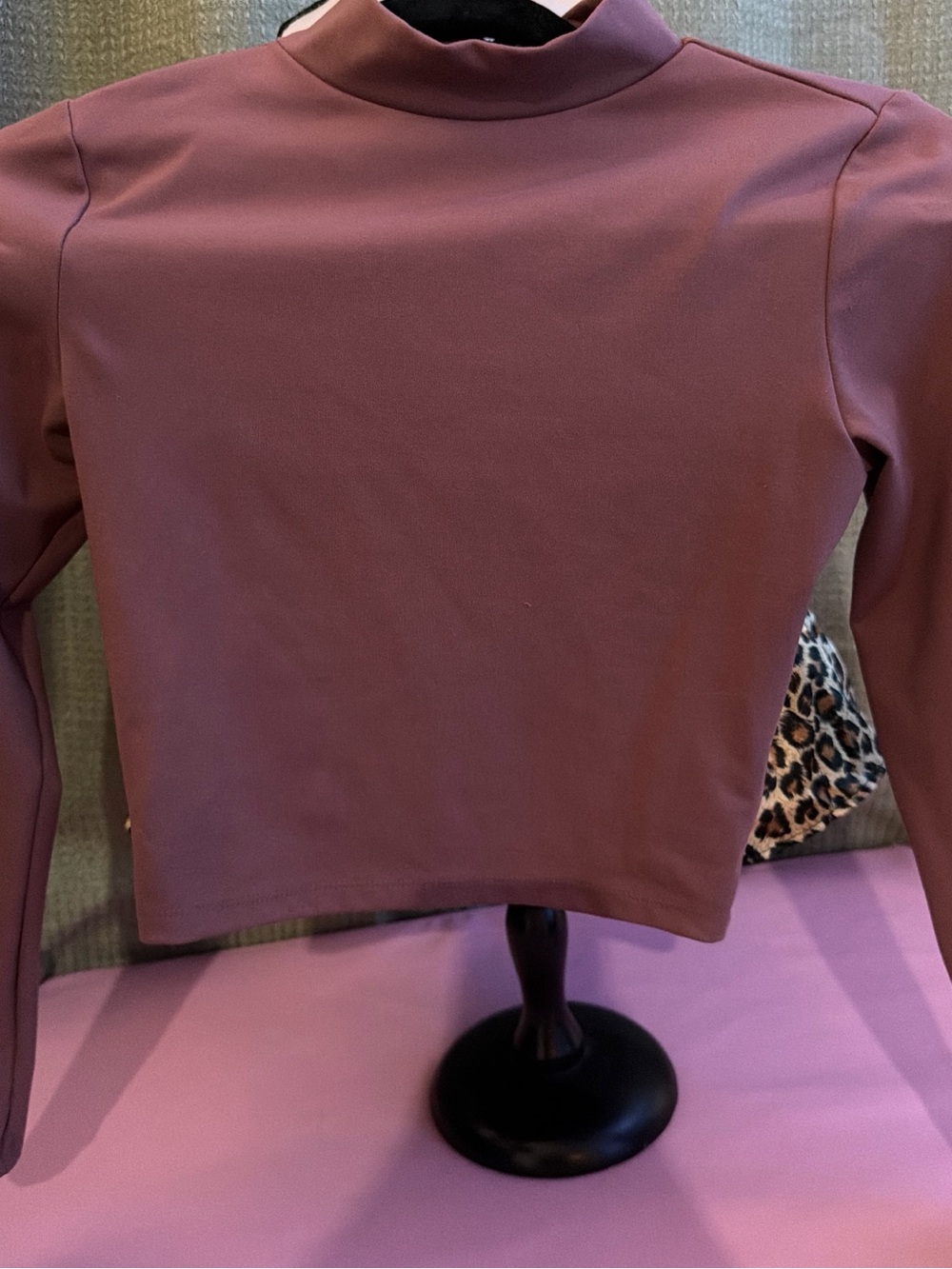 wild fable Mauve Mock Neck Long Sleeve Crop Top